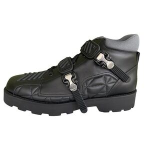 Gucci 718665 Black Leather Quebec Hi-top Calf Men's Sneakers Shoe, Size G 11